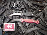 schnitzer fruit knife - dual color: front red G10, back black G10