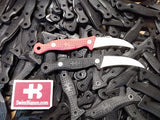 schnitzer fruit knife - dual color: front red G10, back black G10