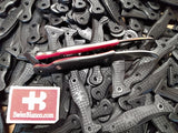 schnitzer fruit knife - dual color: front red G10, back black G10